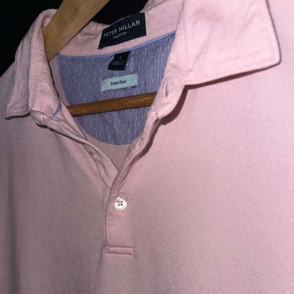 Peter Millar Collection Perfect Pique Pink Polo Cotton Tencel Blend 360 Stretch - Picture 5 of 9